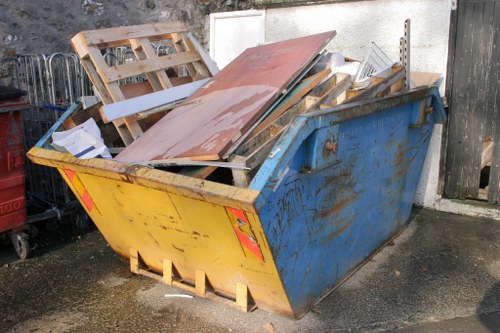 Demolition site with waste materials
