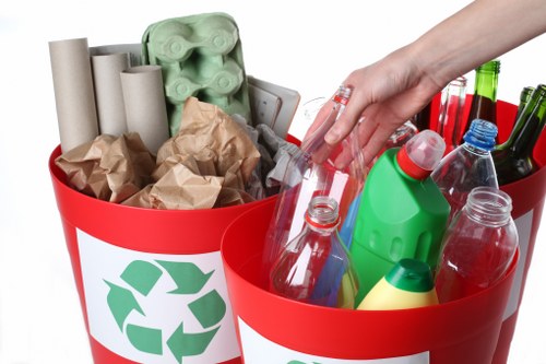 Office equipment being cleared for recycling