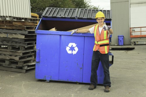 Workers sorting recyclables at a materials recovery facility near Kensington